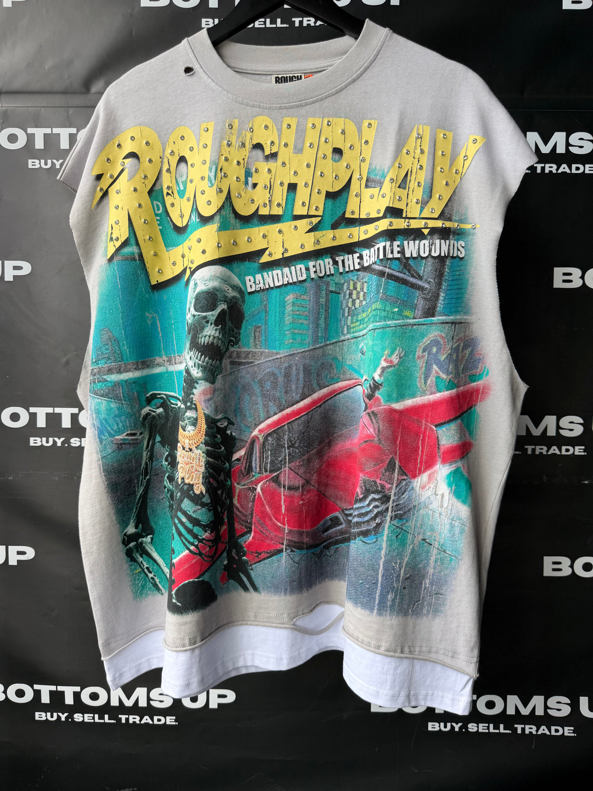 Roughplay Flyers Sleeveless T-Shirt Light Gray (Sleeves Cut Off)