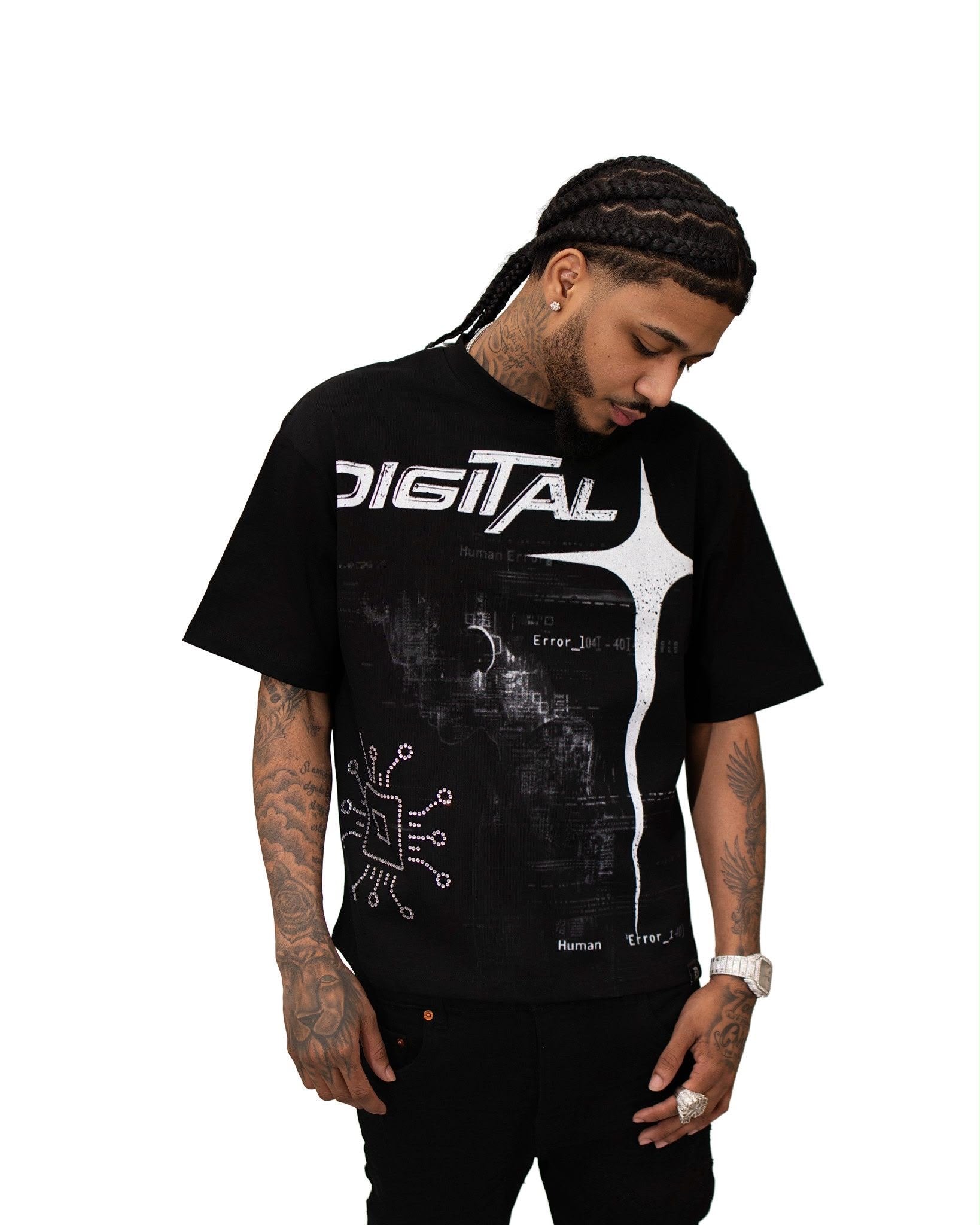 Digital Human Error T-Shirt In Black