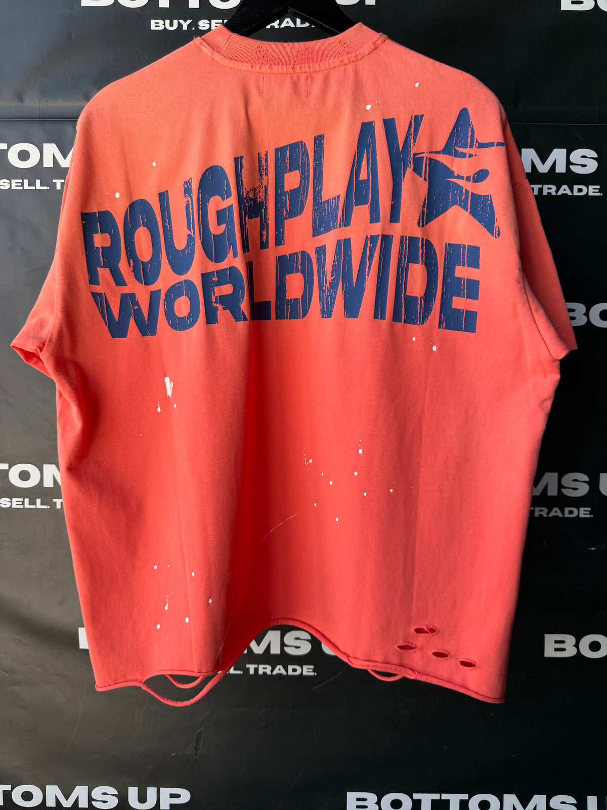 RoughPlay Vintage Side Logo T-Shirt In Peach