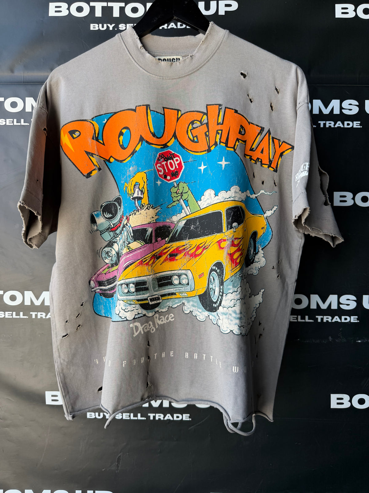 RoughPlay Drag Race T-Shirt In Grey