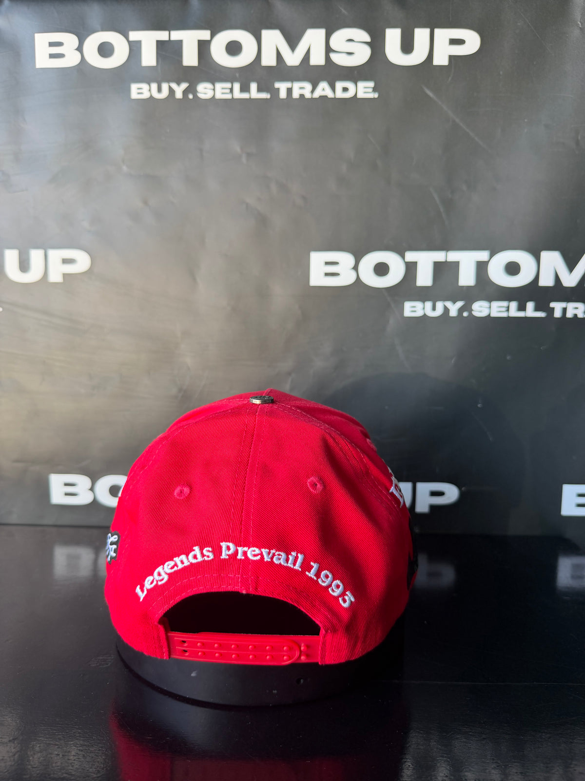 Legends Prevail Prevail Snapback Hat in Red