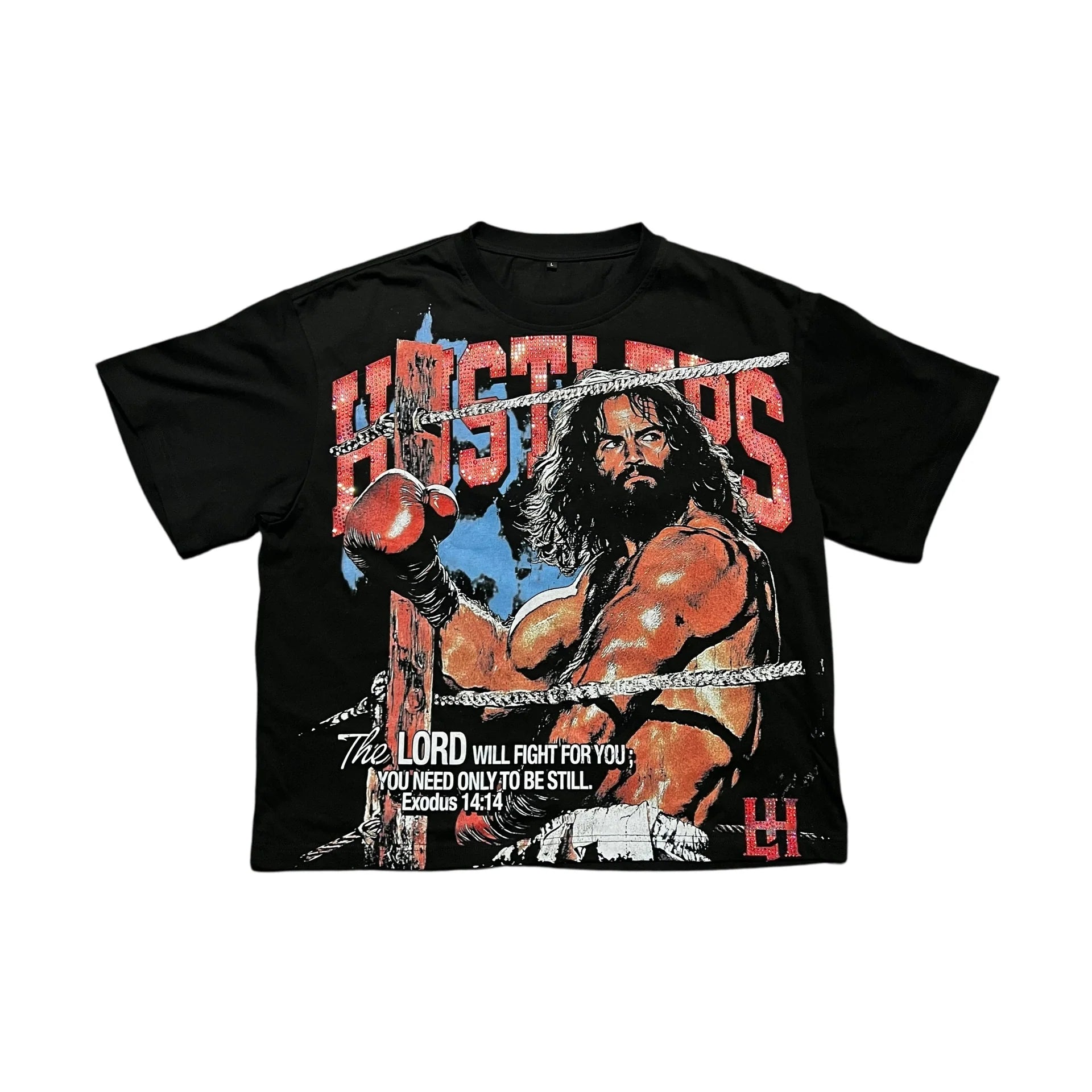 Life Hustlers Brand Jesus King Boxing Black T Shirt