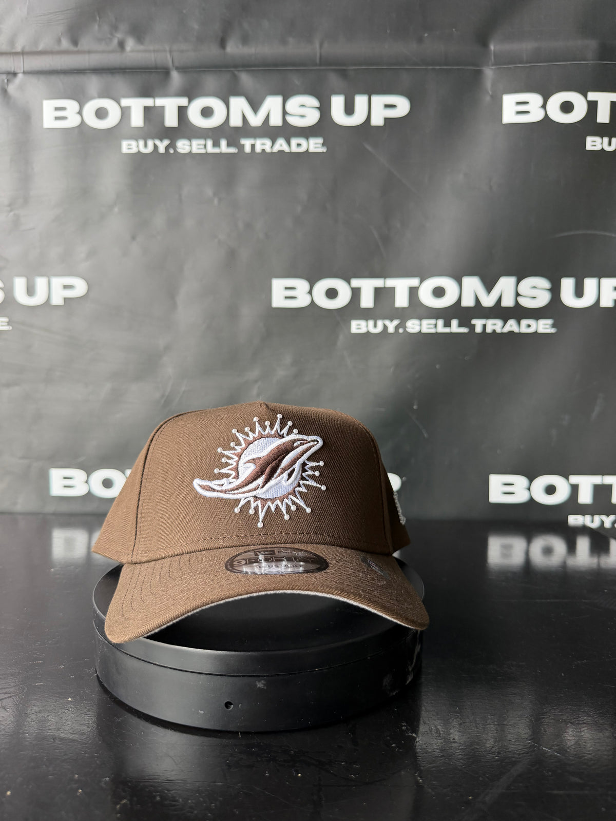 New Era 9Forty Snapback: Miami Dolphins Hat Customized In Brown