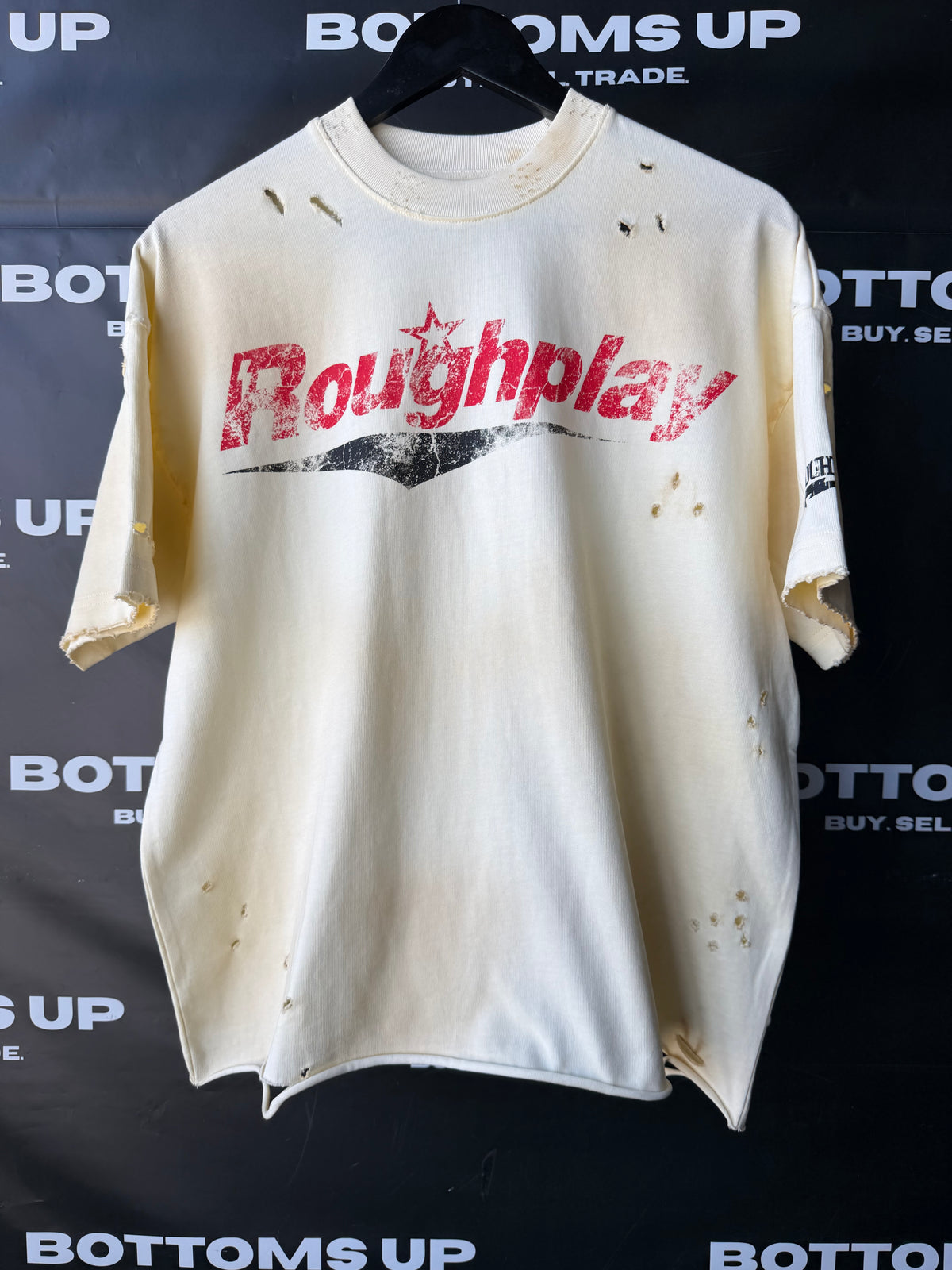 RoughPlay Destroyed T-Shirt In Tan/Red