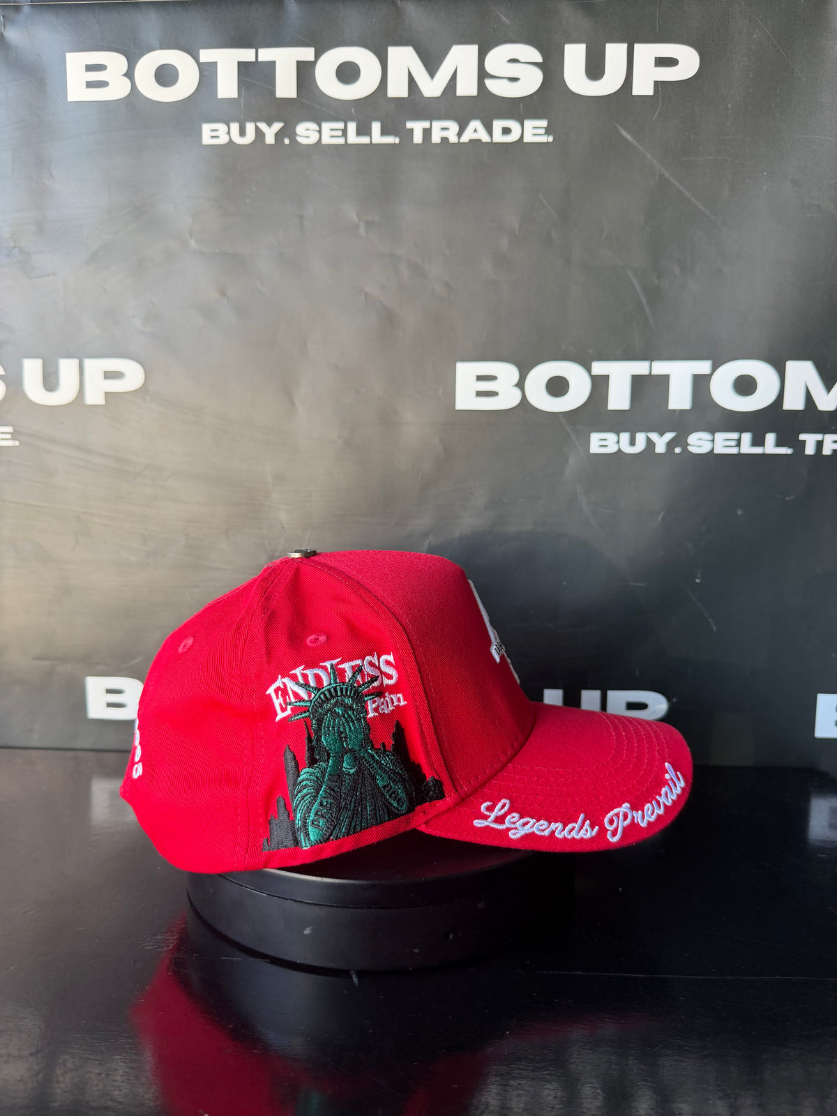Legends Prevail LP Snapback Hat in Red