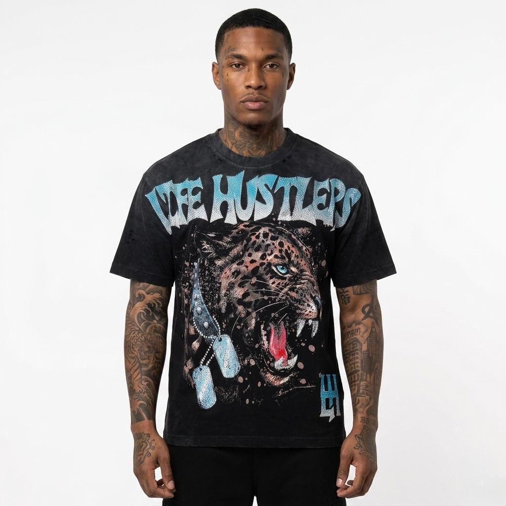 Life Hustlers Leopard T-Shirt In Black