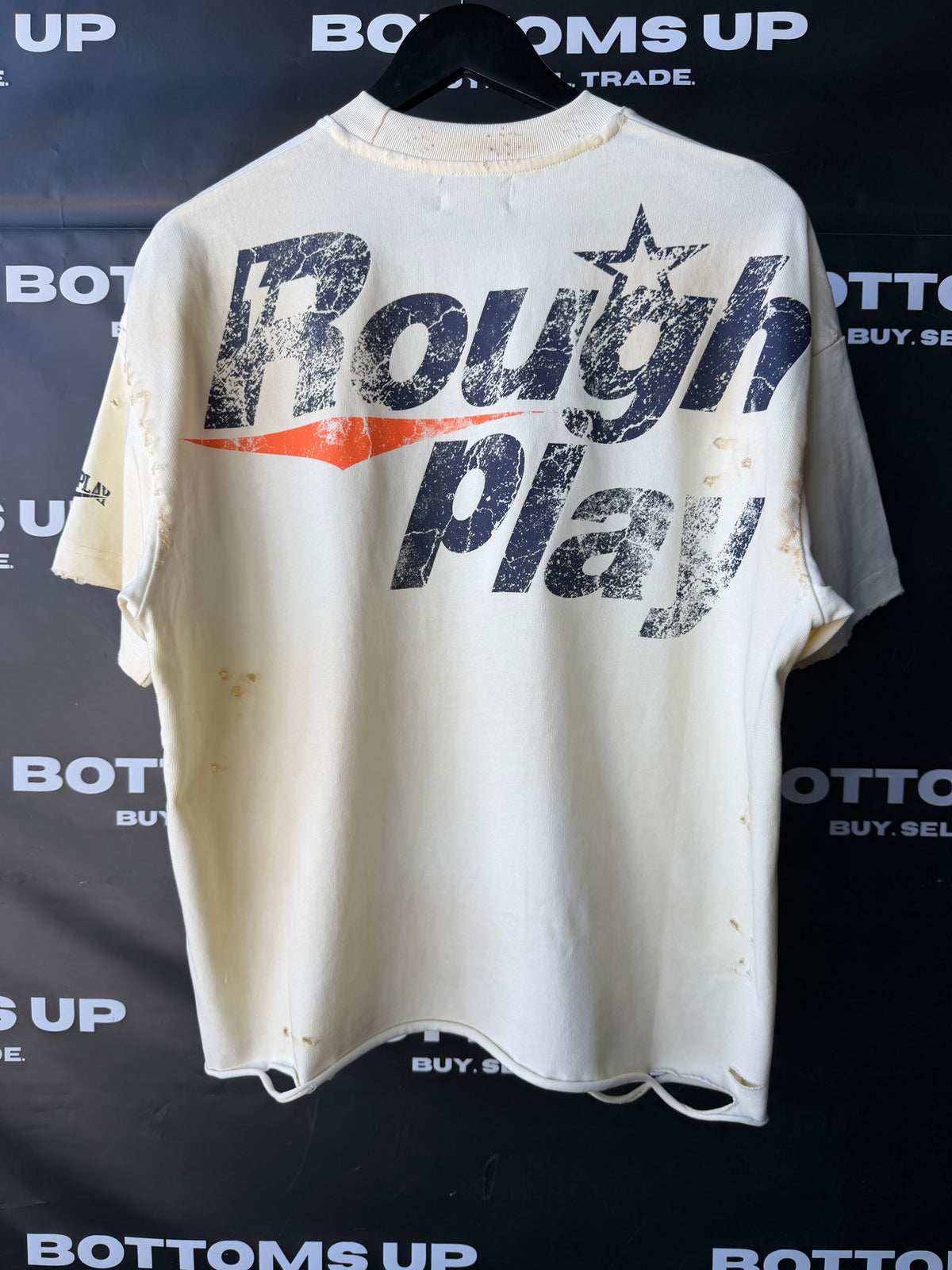 RoughPlay Destroyed T-Shirt In Tan/Orange