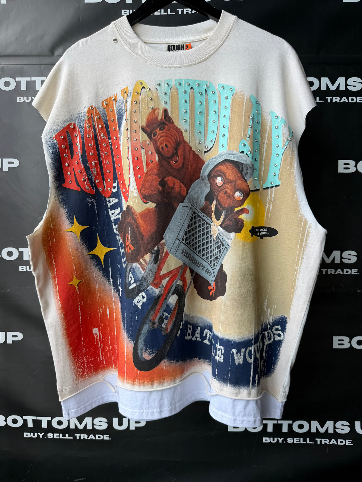 RoughPlay E.T Sleeveless T-Shirt In Tan (Sleeves Cut Off)