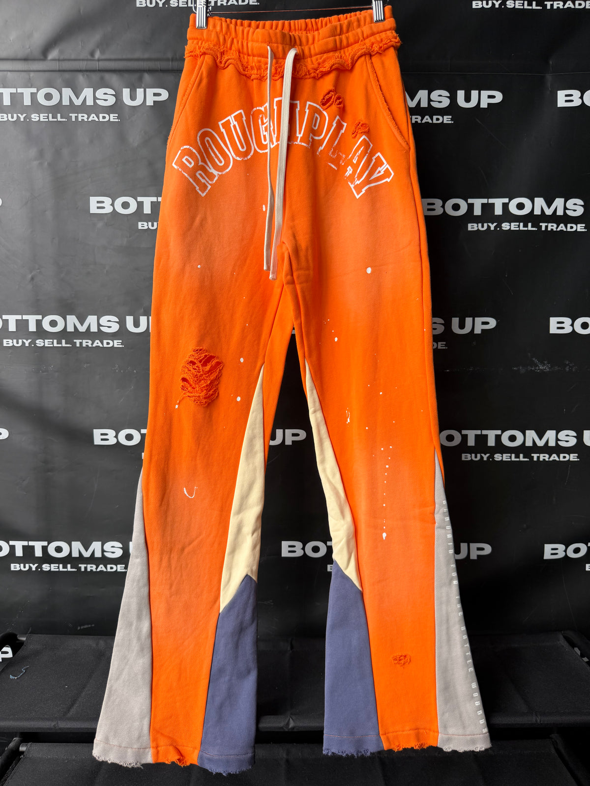 RoughPlay Flare Sweatpants In Orange / Blue