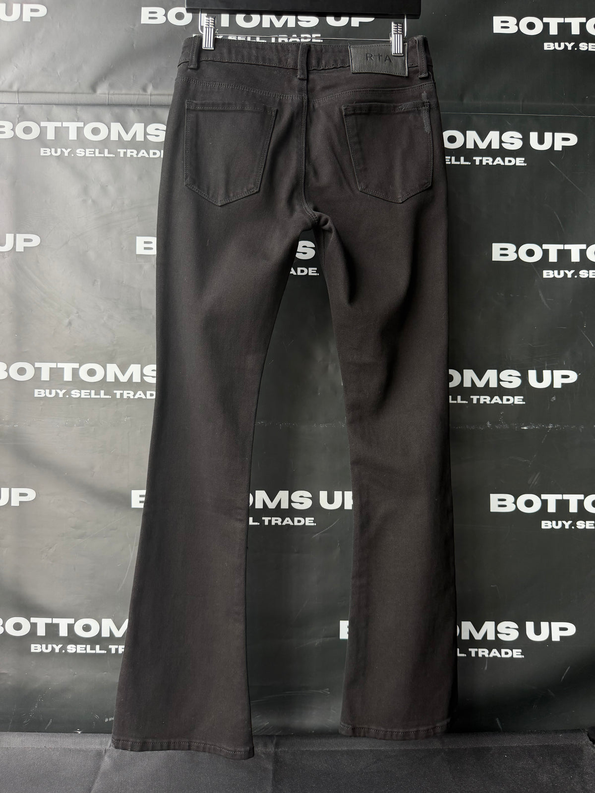 RtA Scratched Flare Jeans In Black MUDWD889-B1104BKSCR