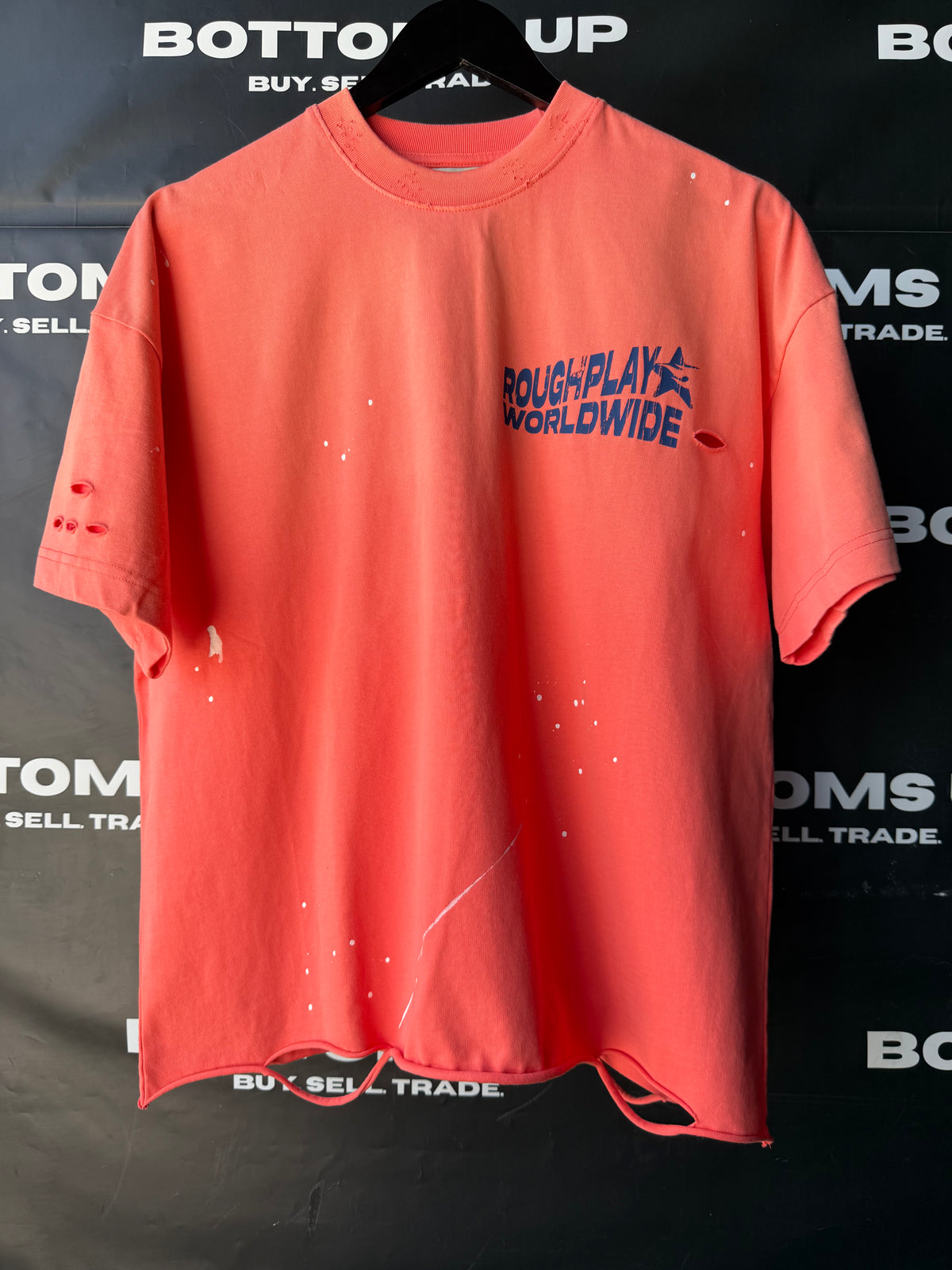 RoughPlay Vintage Side Logo T-Shirt In Peach
