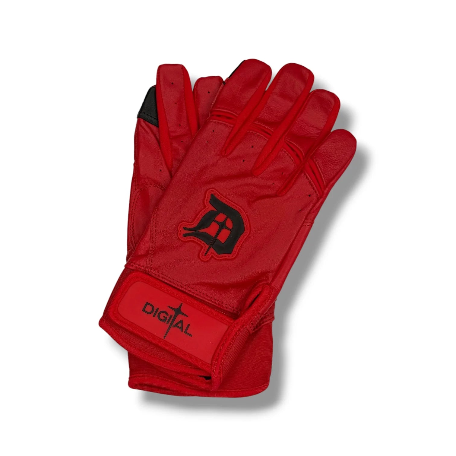 Digital Leather Gloves In Red