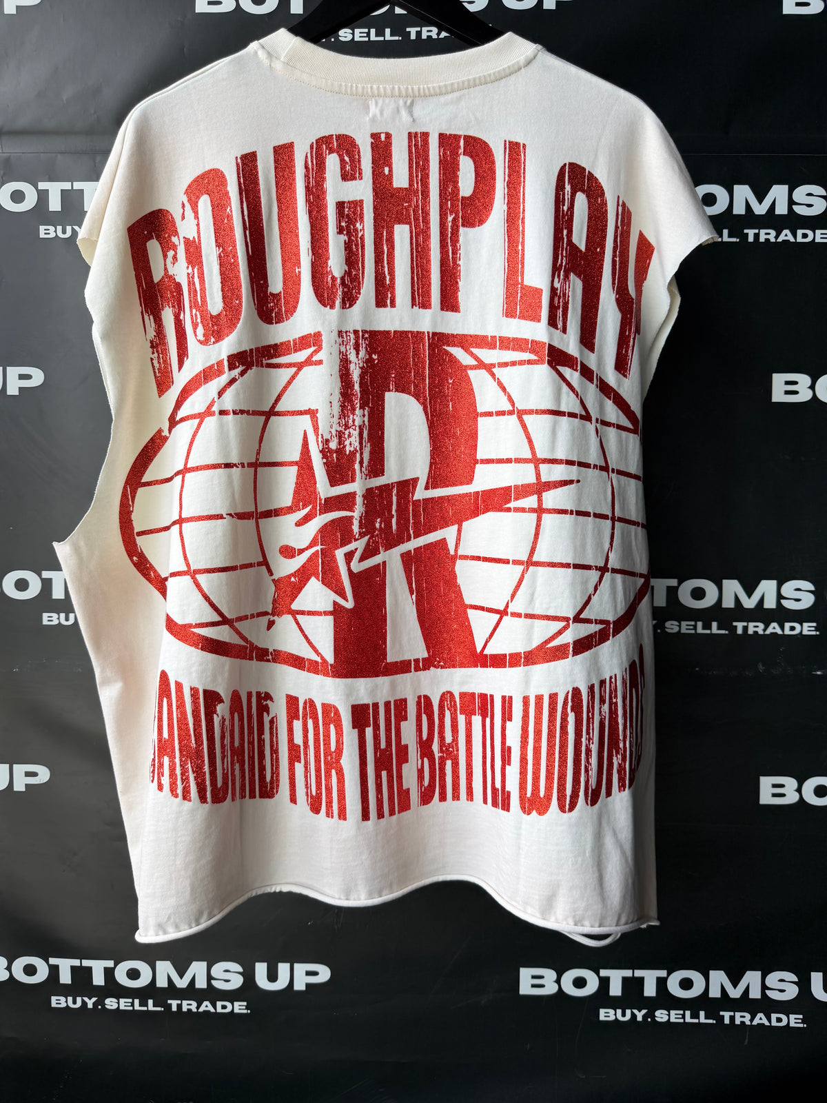 RoughPlay Together Sleeveless T-Shirt In Tan (Sleeves Cut Off)