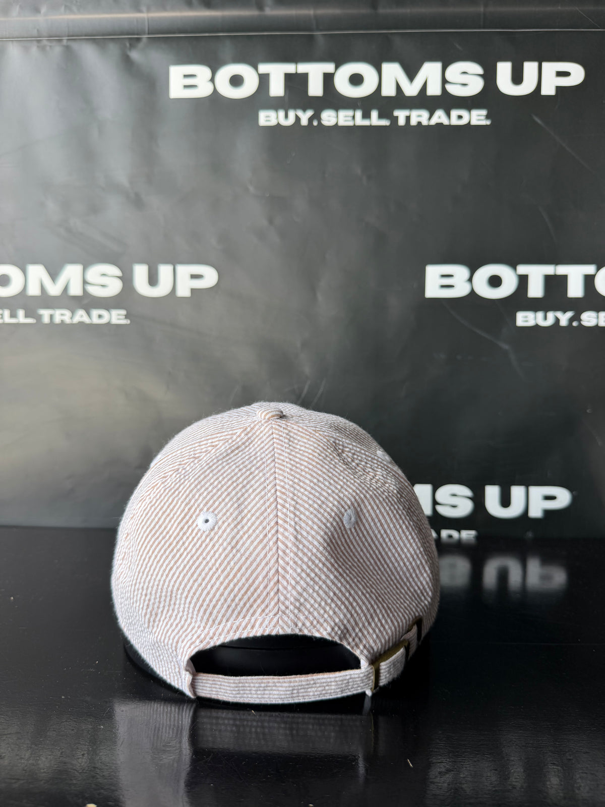 New York Mets New Era Seersucker Pinstripe Strapback Hat In Stone