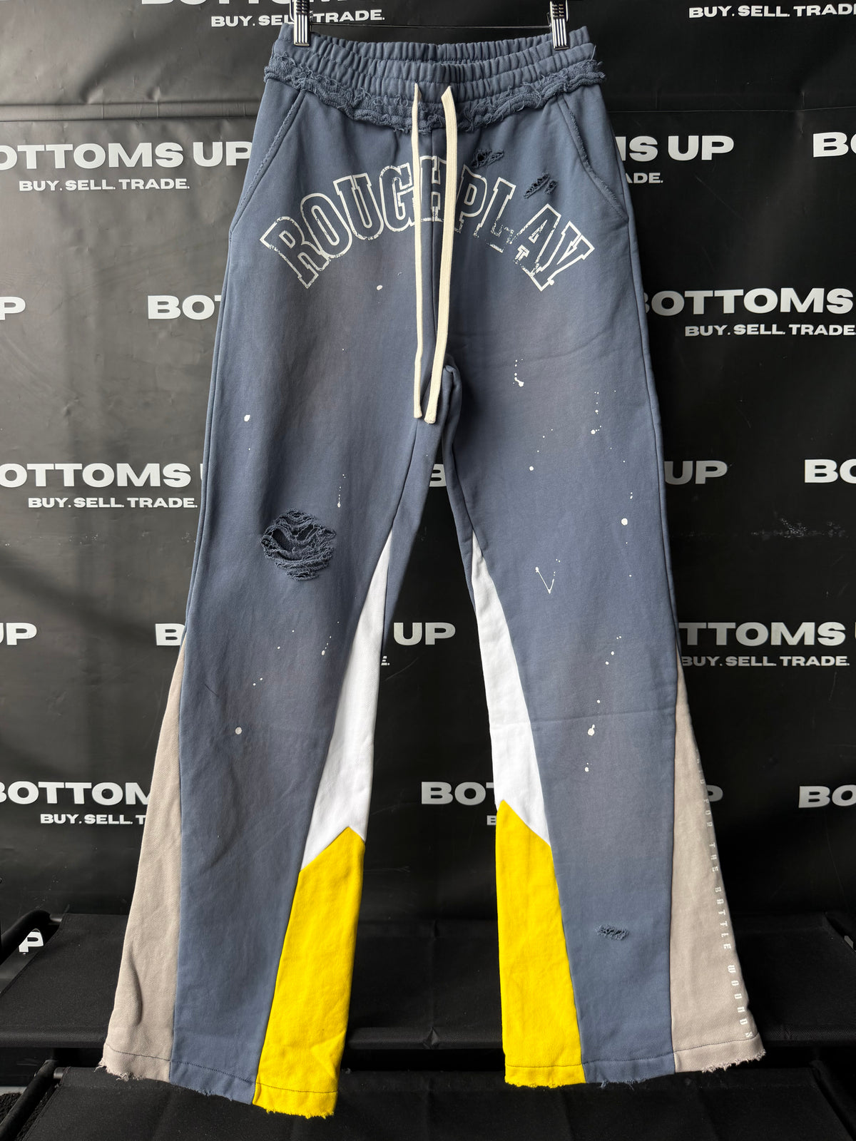 RoughPlay Flare Sweatpants In Navy / Yellow