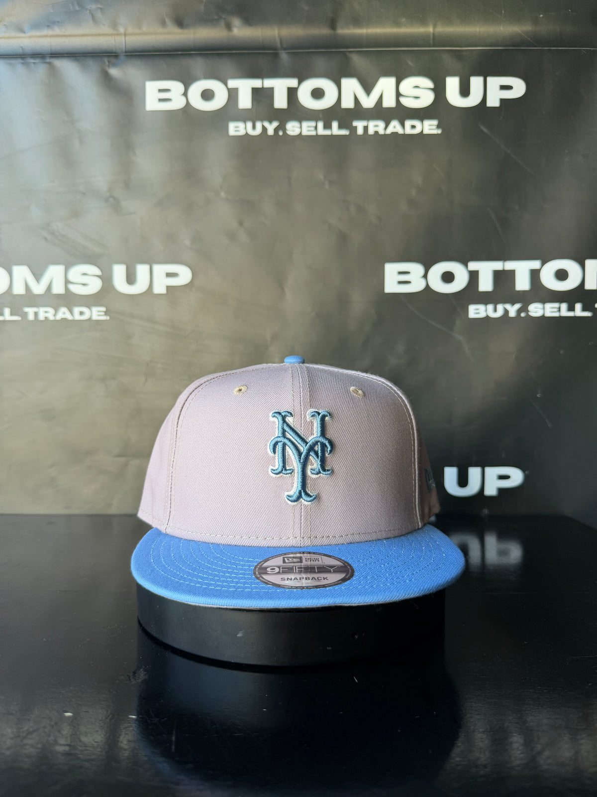 New York Mets New Era 9FIFTY Snapback Hat In Grey / Blue