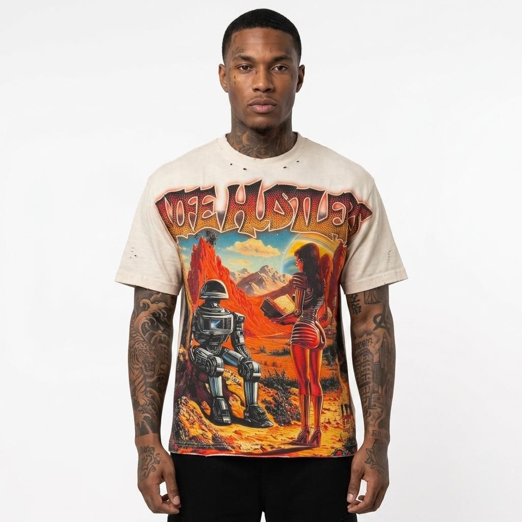 Life Hustlers Mars T-Shirt In Beige