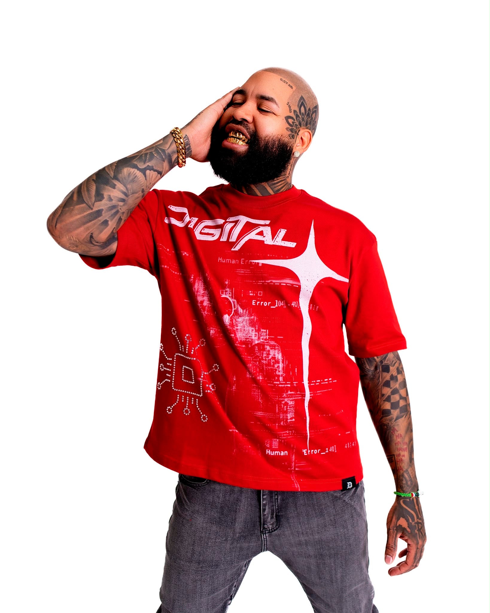 Digital Human Error T-Shirt In Red