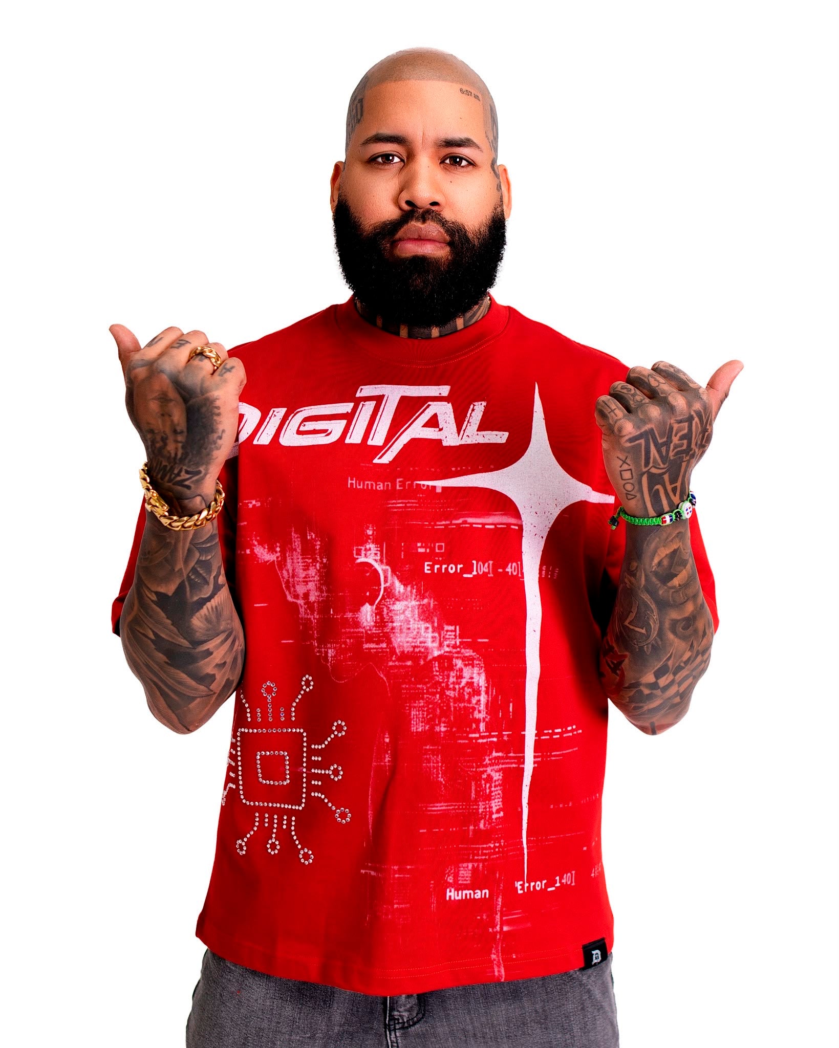Digital Human Error T-Shirt In Red