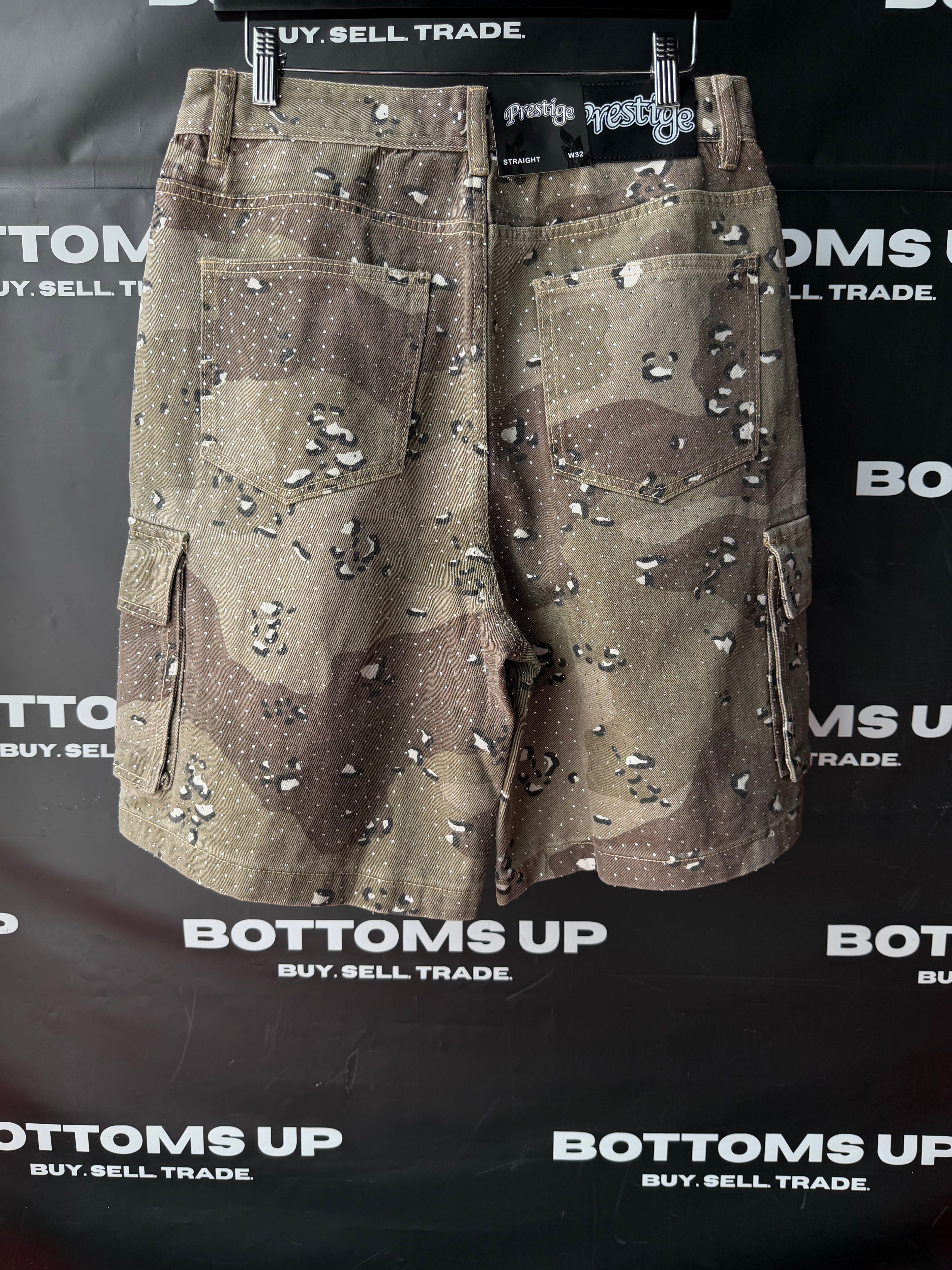 Prestige Camo Rhinestone Cargo Shorts