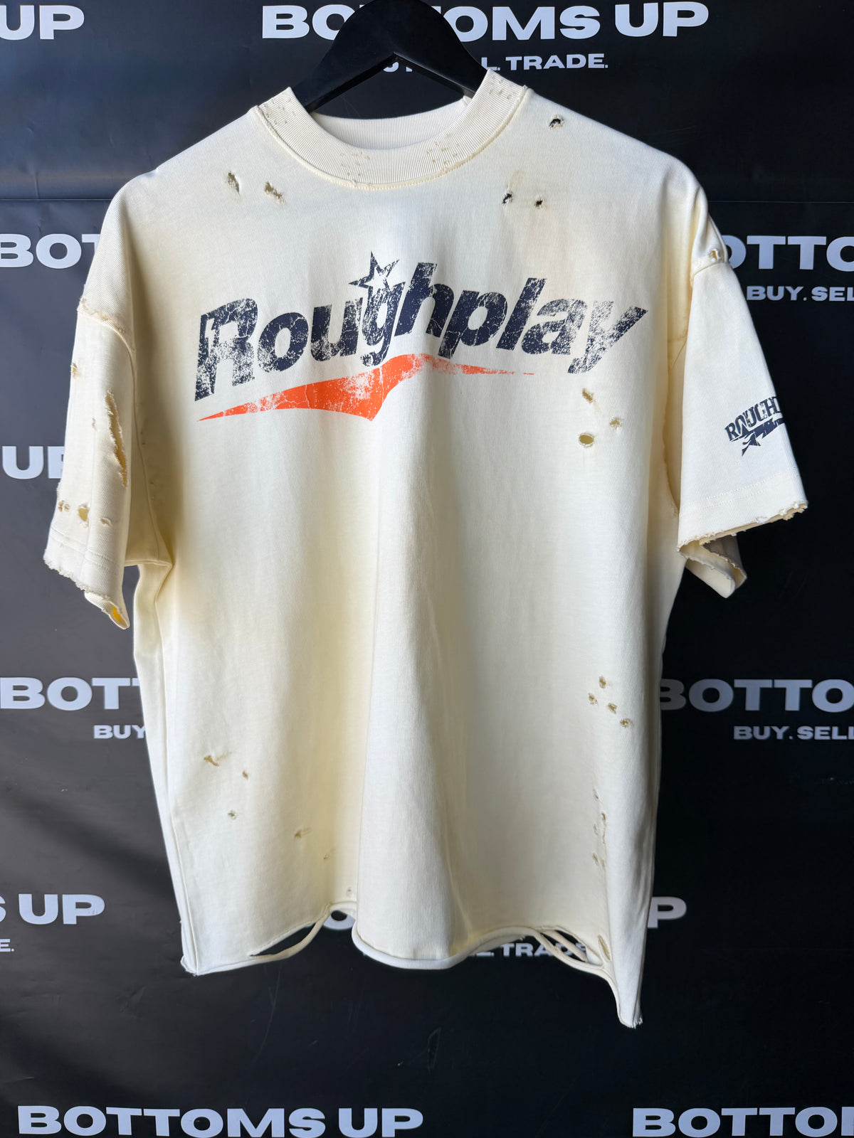 RoughPlay Destroyed T-Shirt In Tan/Orange