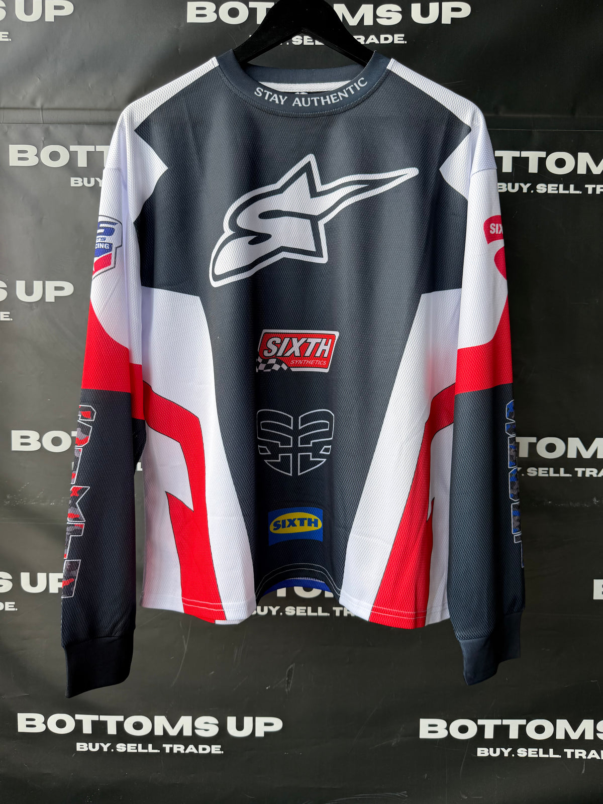 Sixth Society Racing Jersey In Navy / Red / White