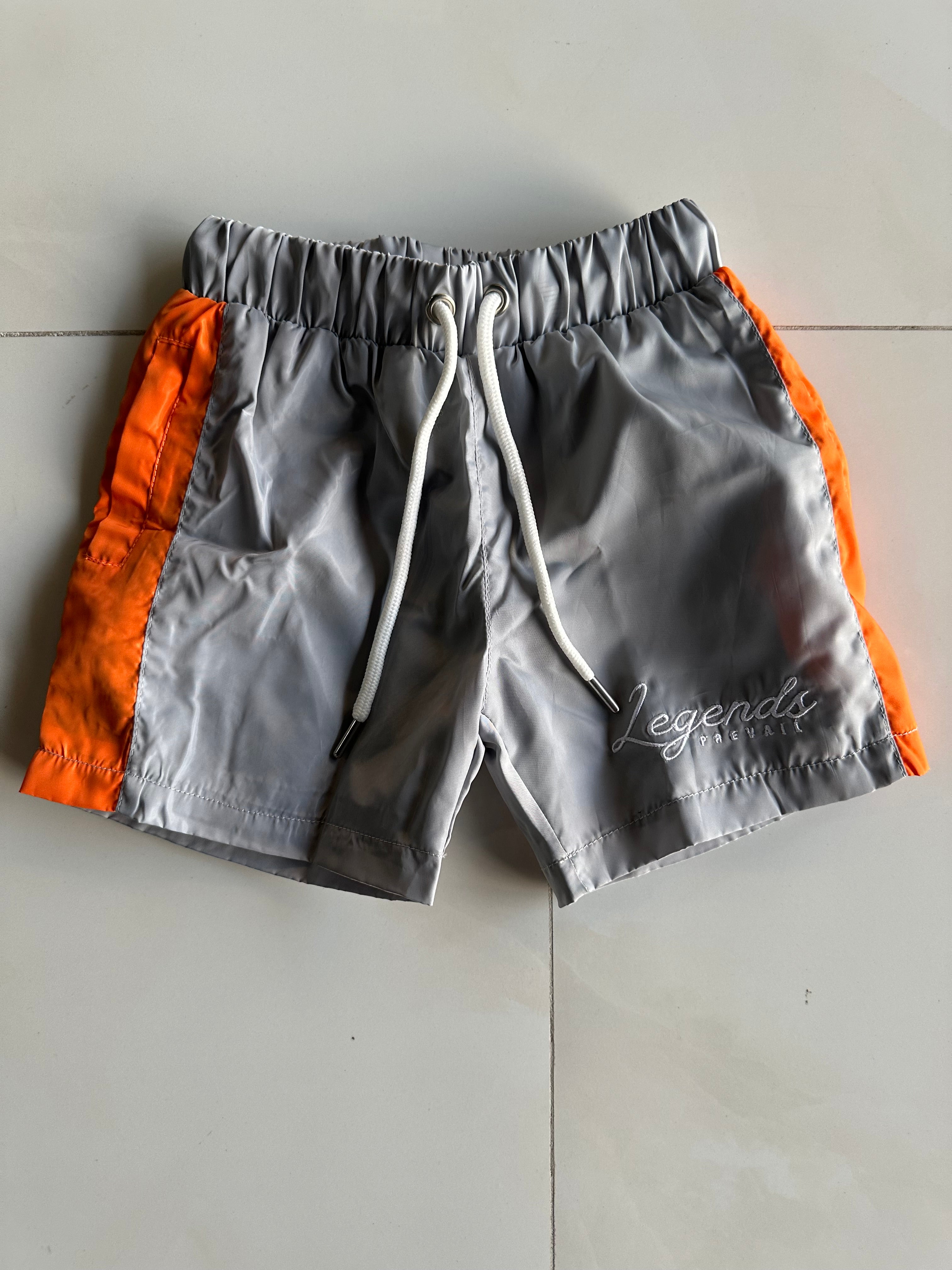 Legends Prevail Kids Short Sleeve Windbreaker Set In Orange/Grey