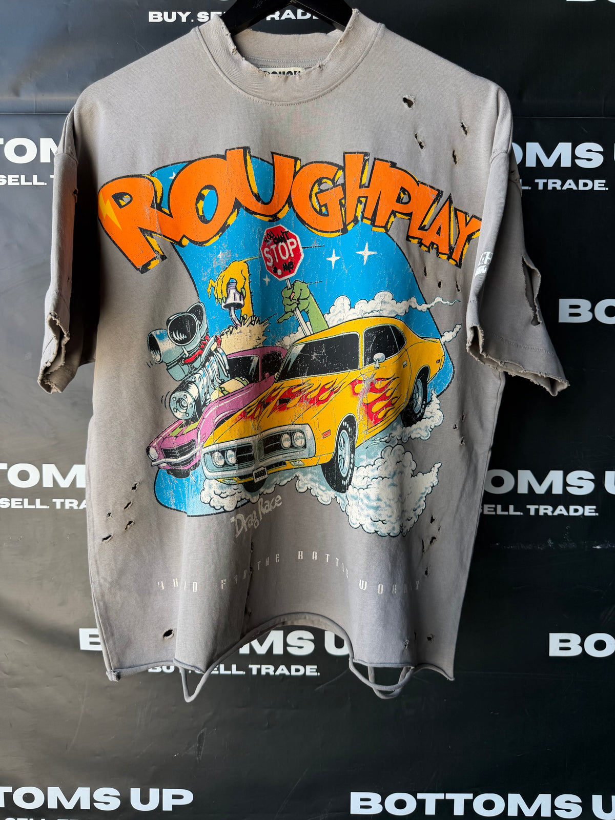 RoughPlay Drag Race T-Shirt In Grey