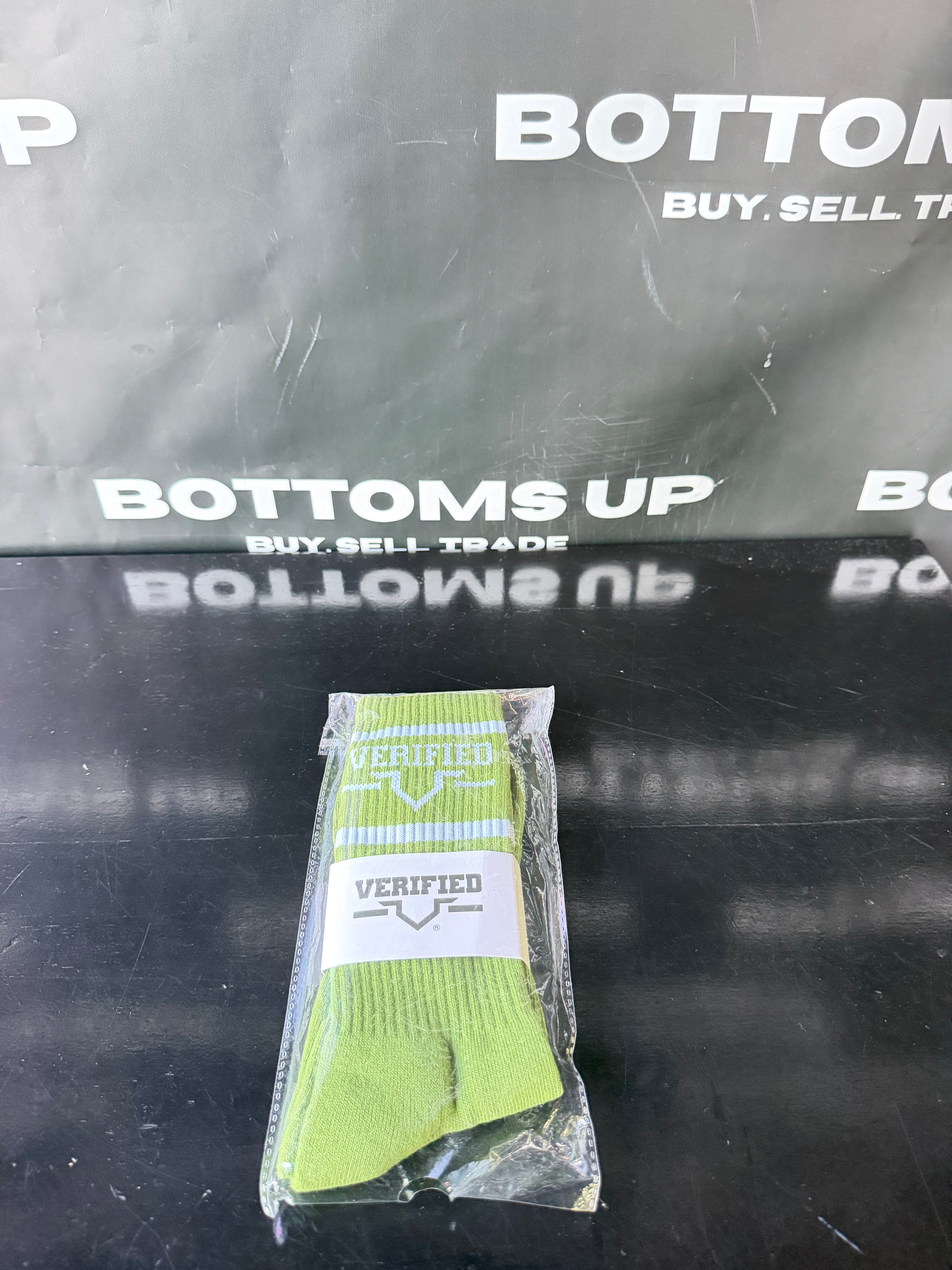 Verified Star Athletic Crew Socks In Green