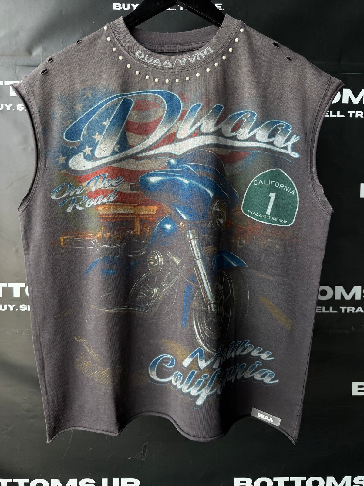 DUAA Rider Cutoff T-Shirt In Grey