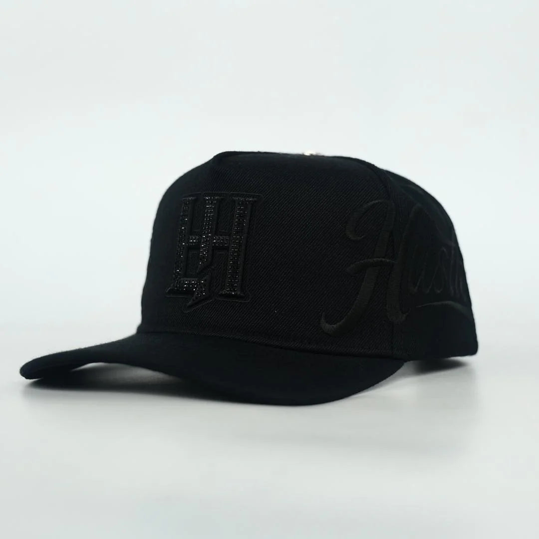Life Hustlers Rhinestone Snapback Hat In Black