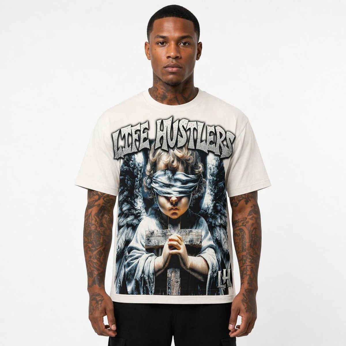 Life Hustlers Pray T-Shirt In White