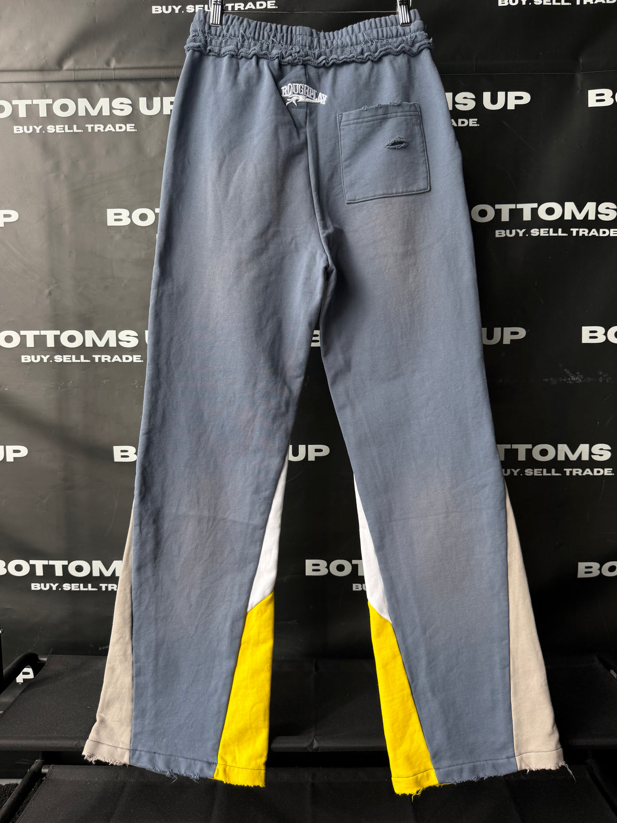 RoughPlay Flare Sweatpants In Navy / Yellow