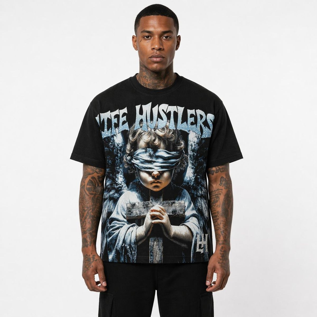 Life Hustlers Pray T-Shirt In Black