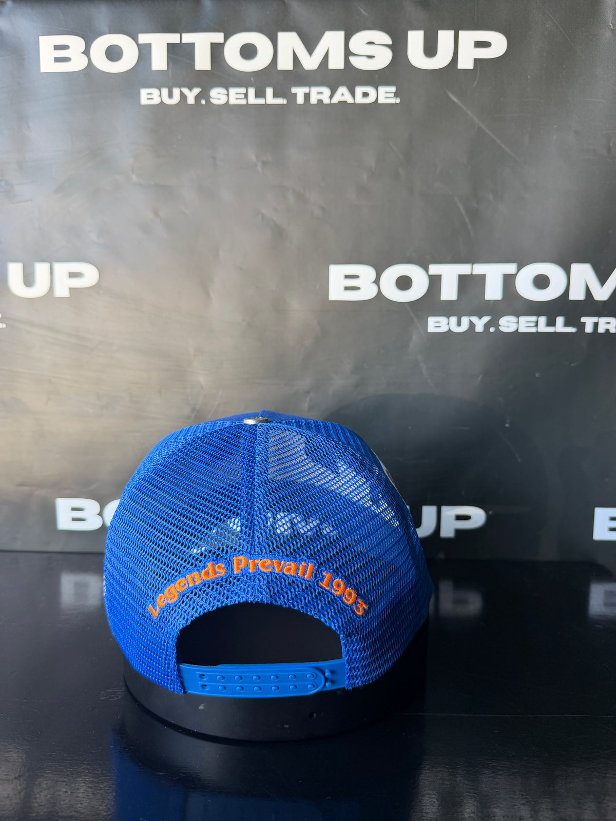 Legends Prevail x LOX Trucker Hat In Blue /Orange  (New York Knicks)
