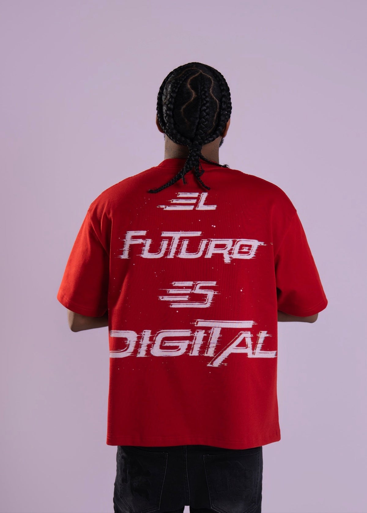 Digital Self Damage T-Shirt In Red