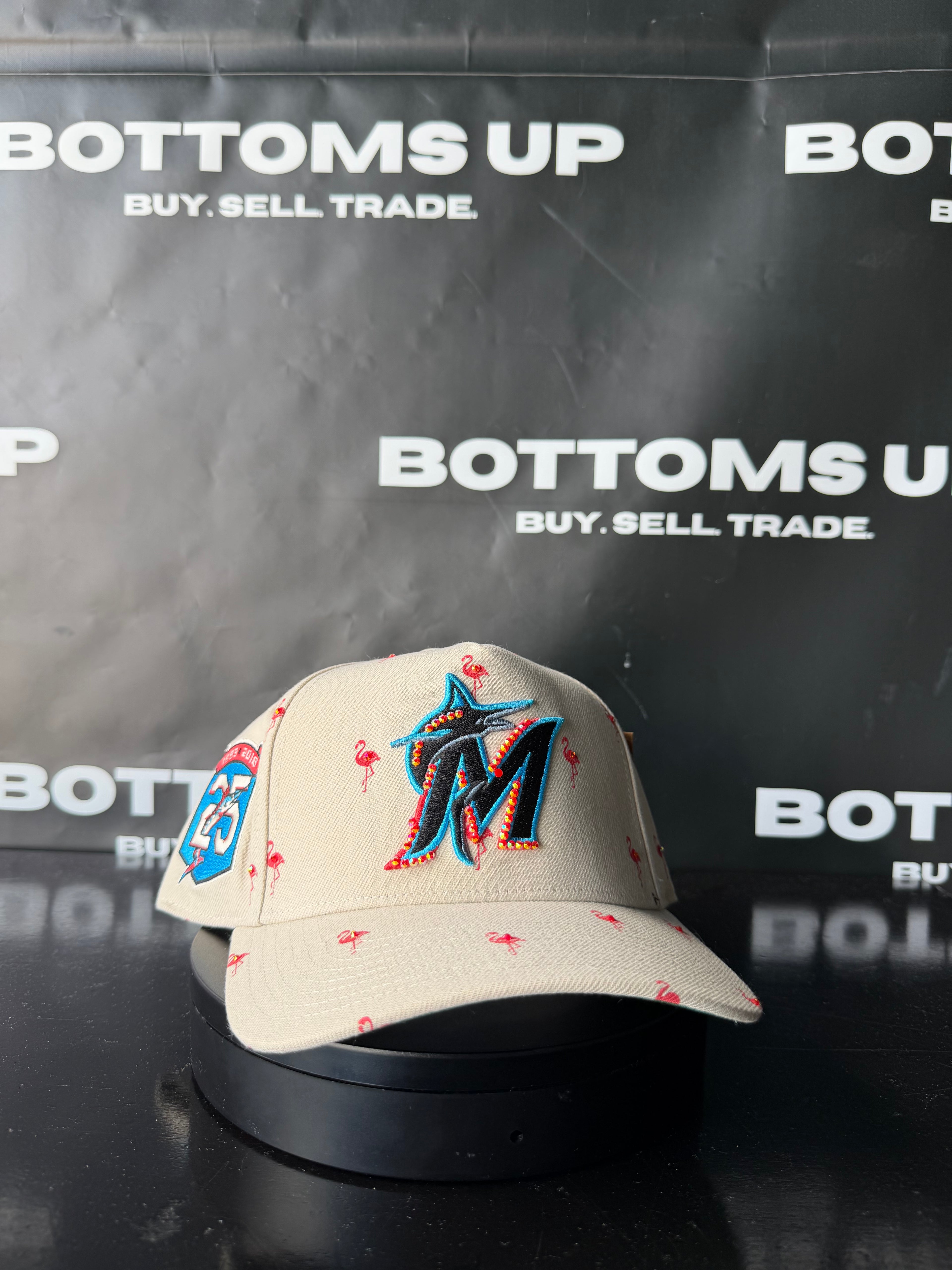New Era 9Forty Snapback: Florida Marlins Flamingo Patterned Customized