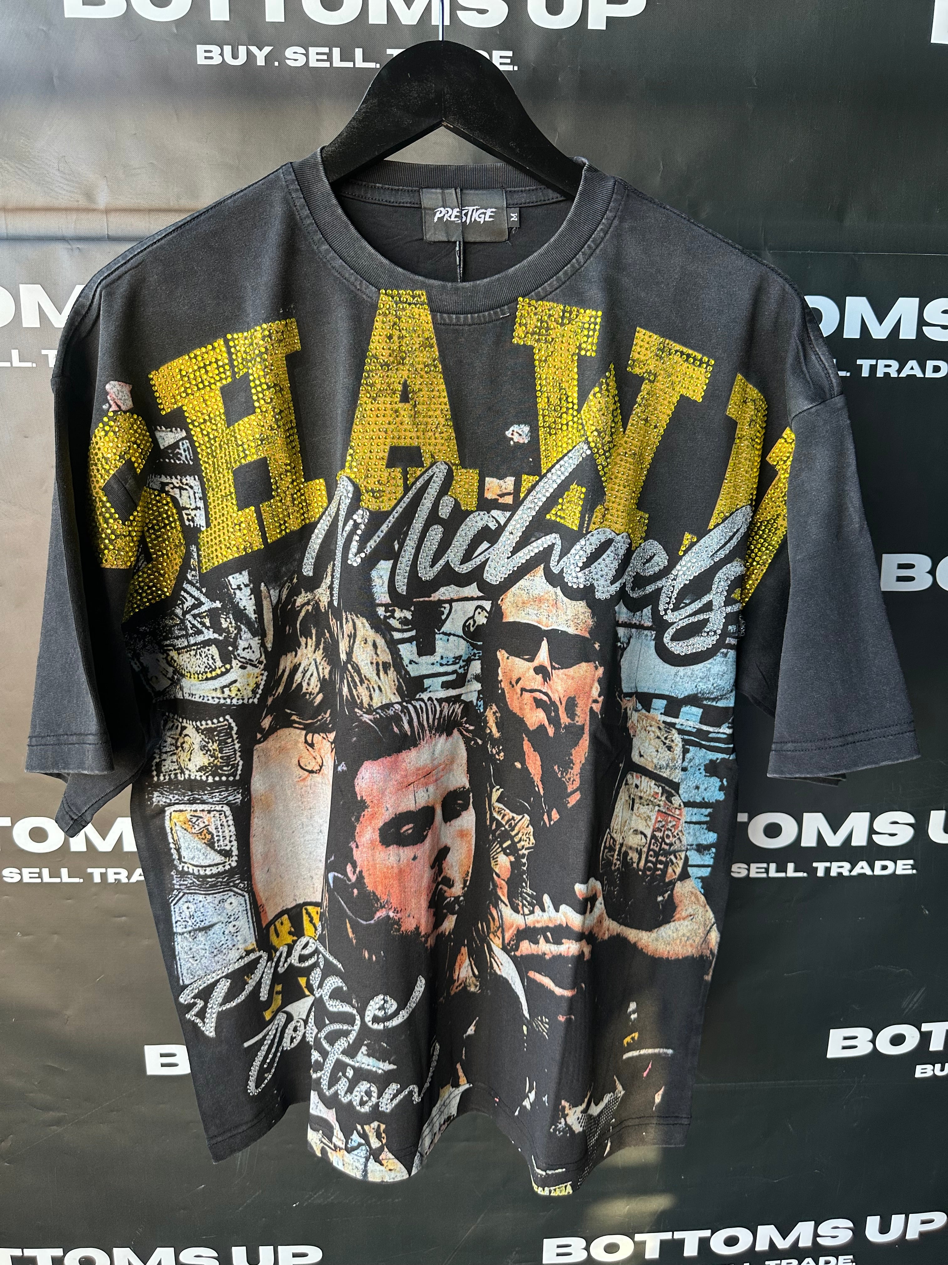 Prestige Shawn Michael Rhinestone T-Shirt In Black