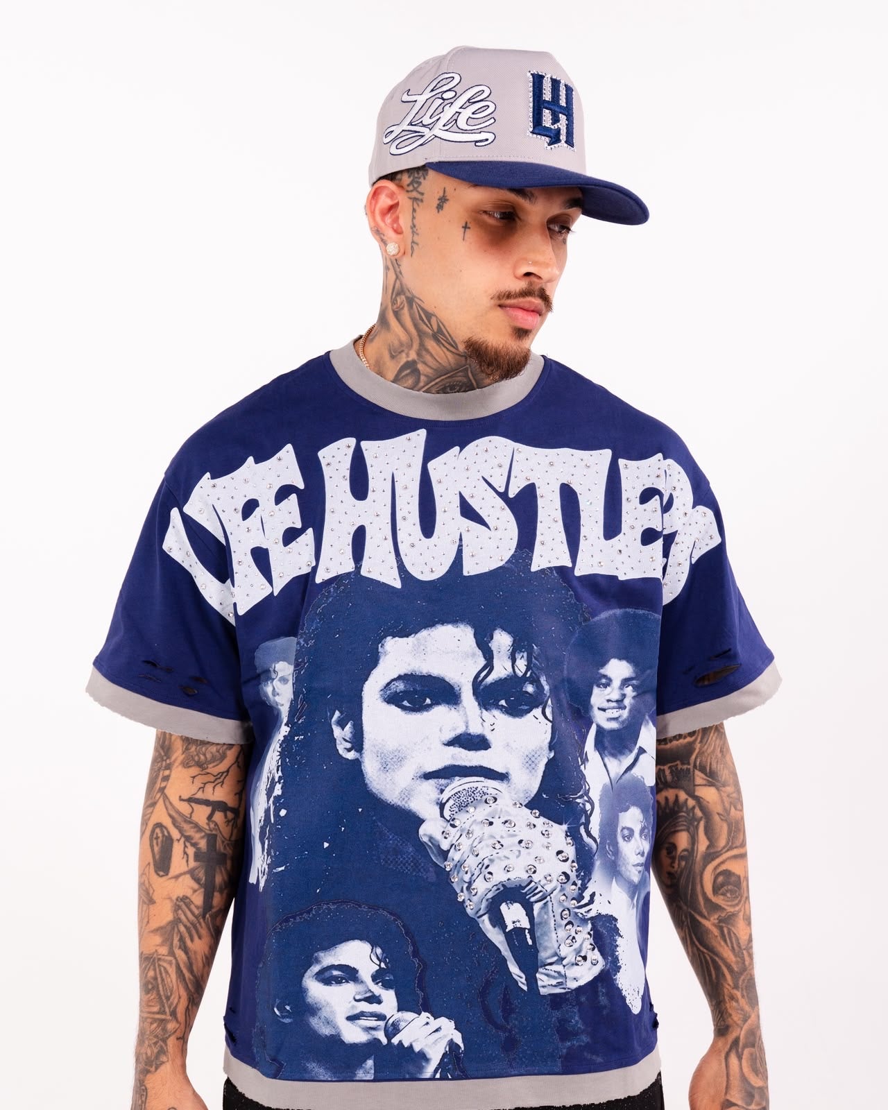 Life Hustlers Michael Jackson T-Shirt In Blue