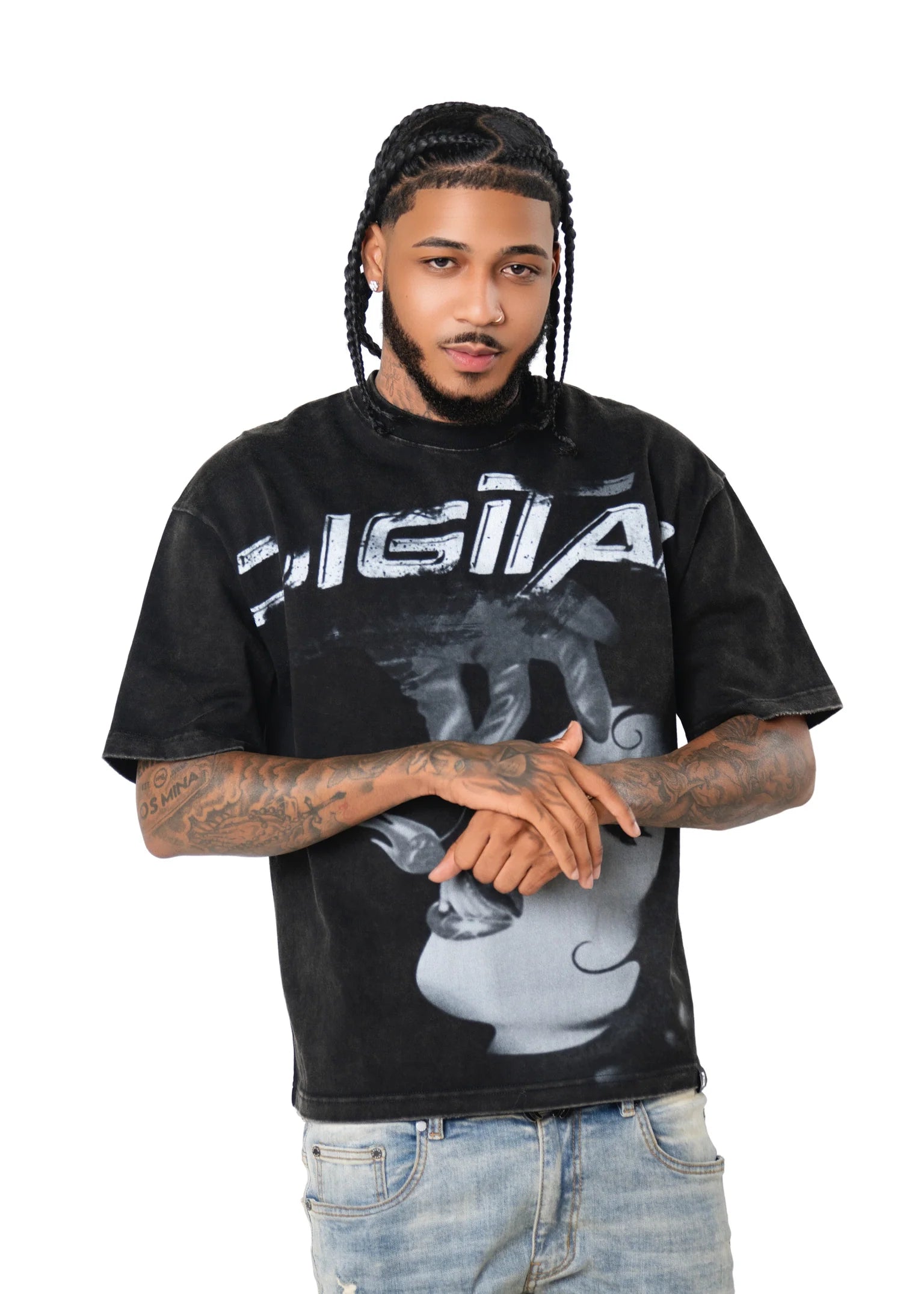 Digital Wild Cherry Black T Shirt
