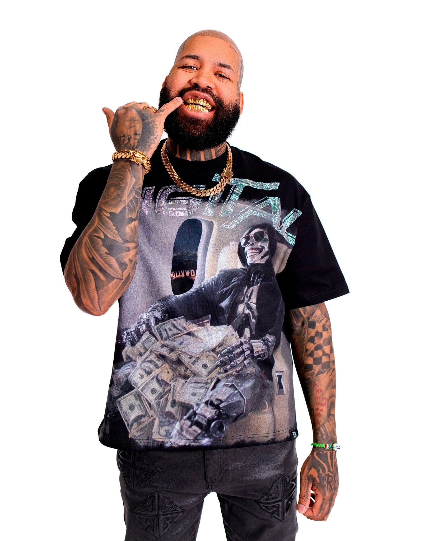 Digital Money Man T-Shirt In Black