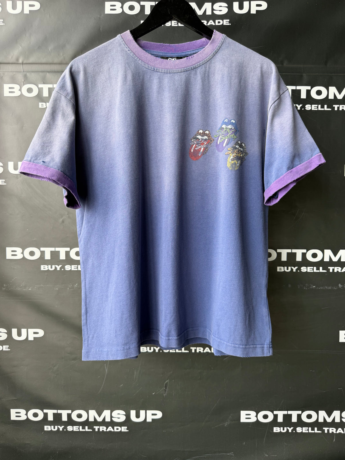 Sixth Society Triple Licks Short Sleeve T-Shirt In Blue