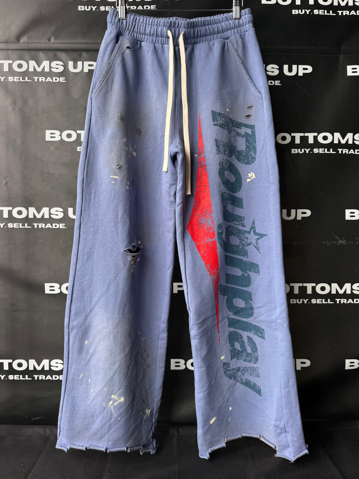 RoughPlay Flare Sweatpants In Blue / Red