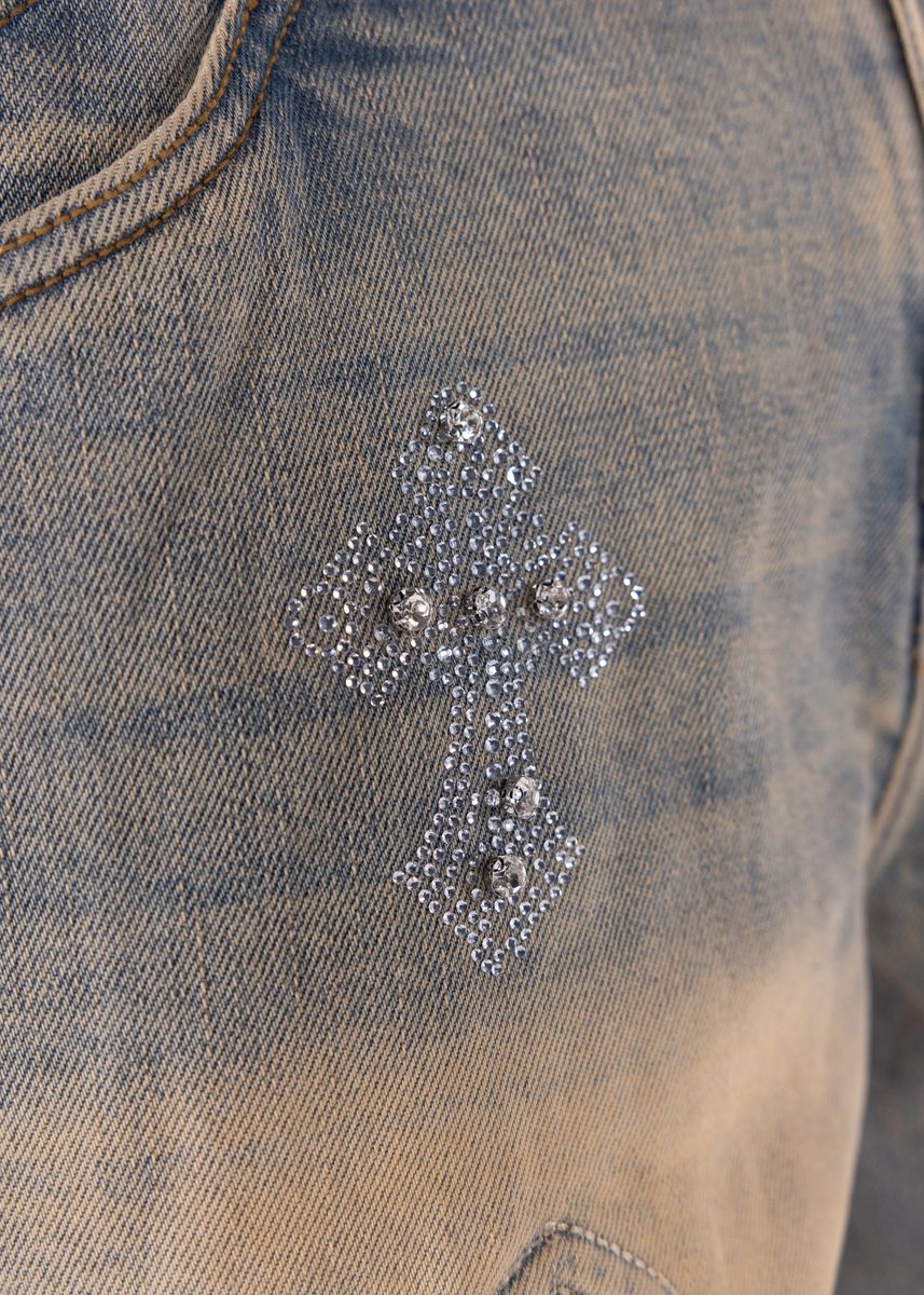 Guapi Faded Cross Denim Shorts