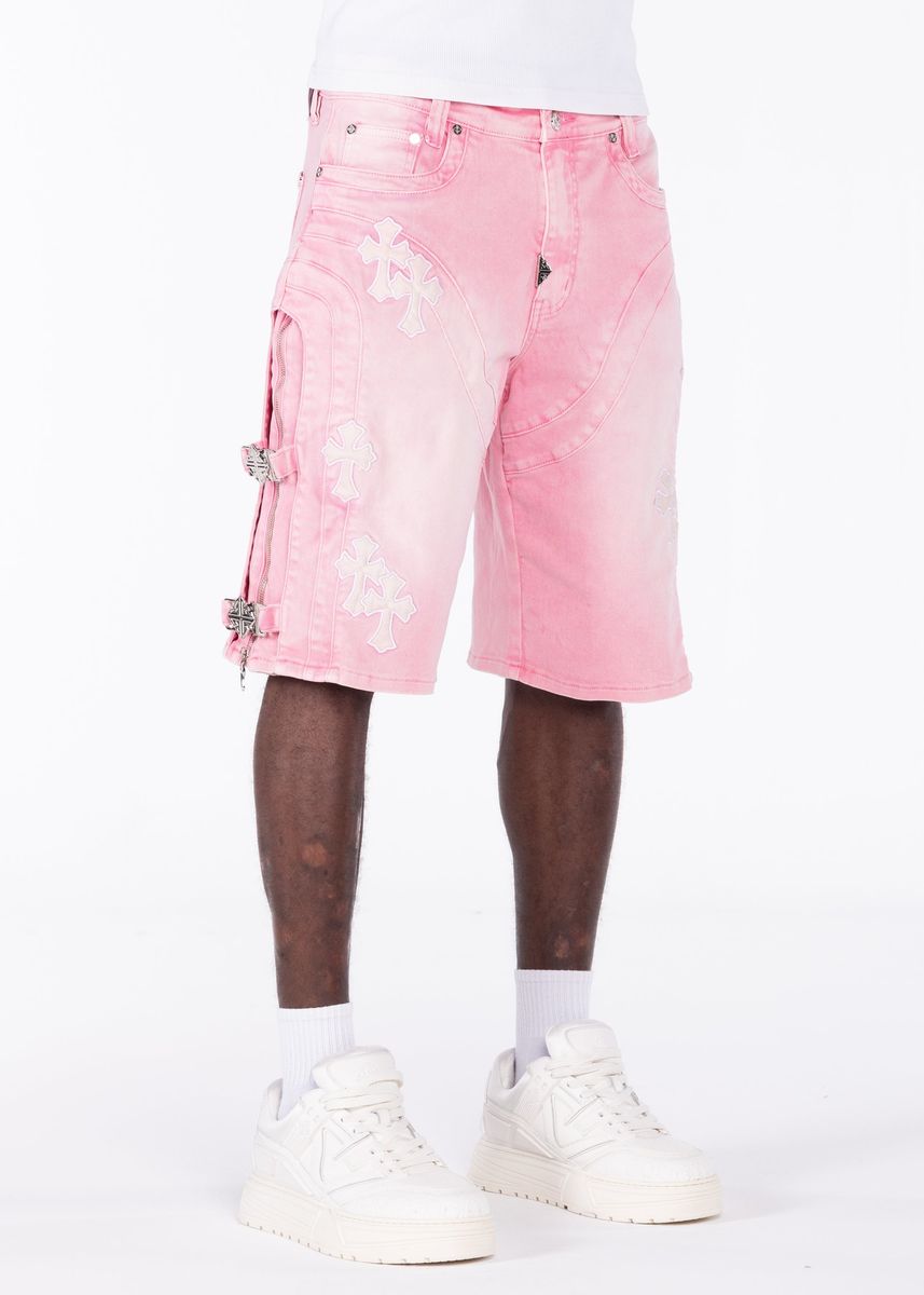 Guapi French Rose Cross Buckle Shorts