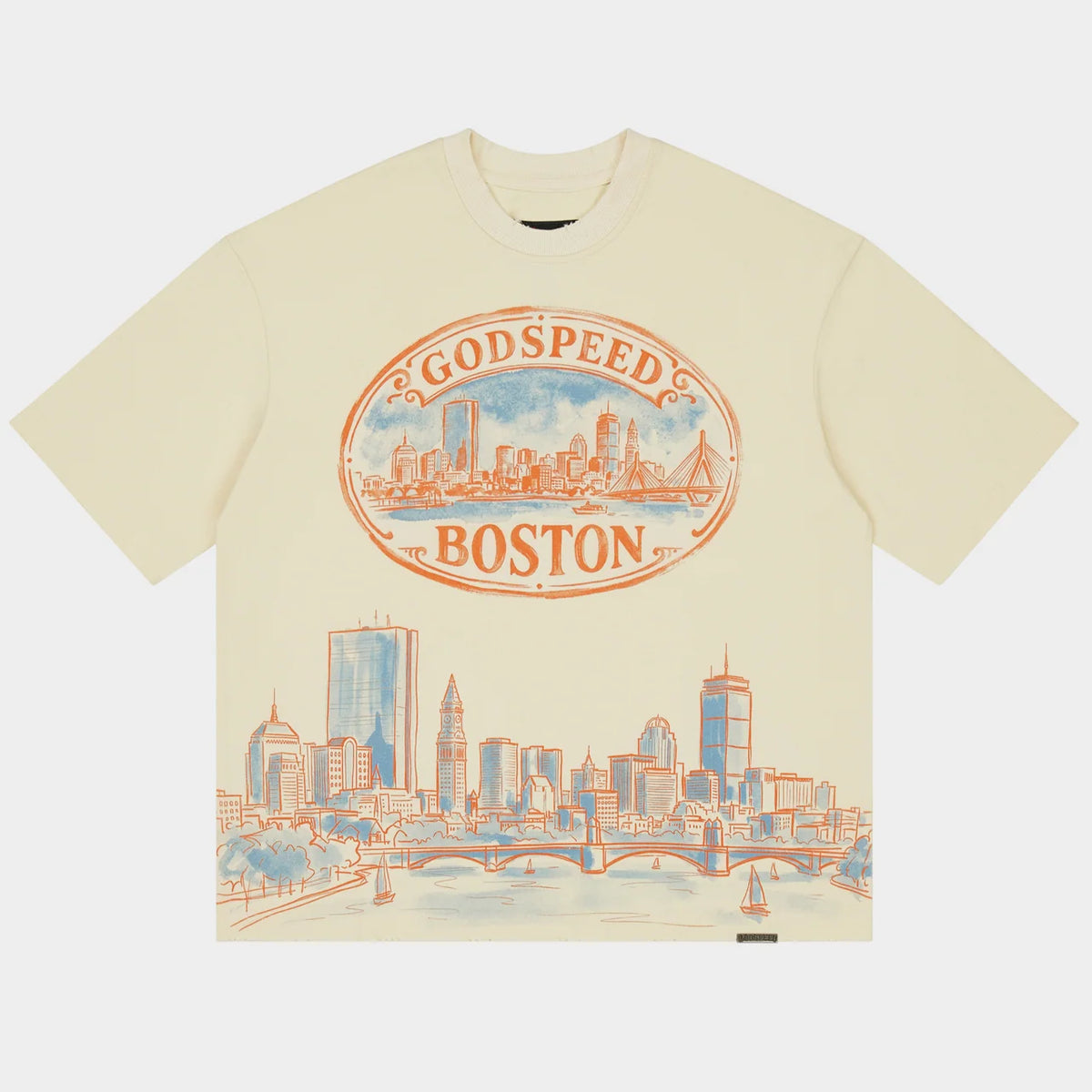 Godspeed Boston Skyline T-Shirt In Bone