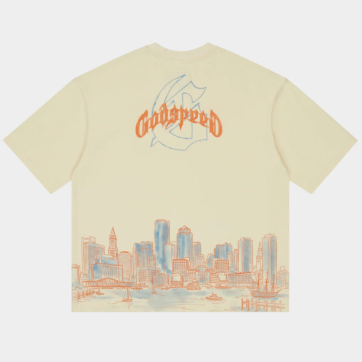 Godspeed Boston Skyline T-Shirt In Bone