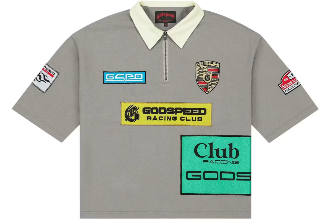 Godspeed GRC Quarter Zip Short Sleeve Polo In Grey