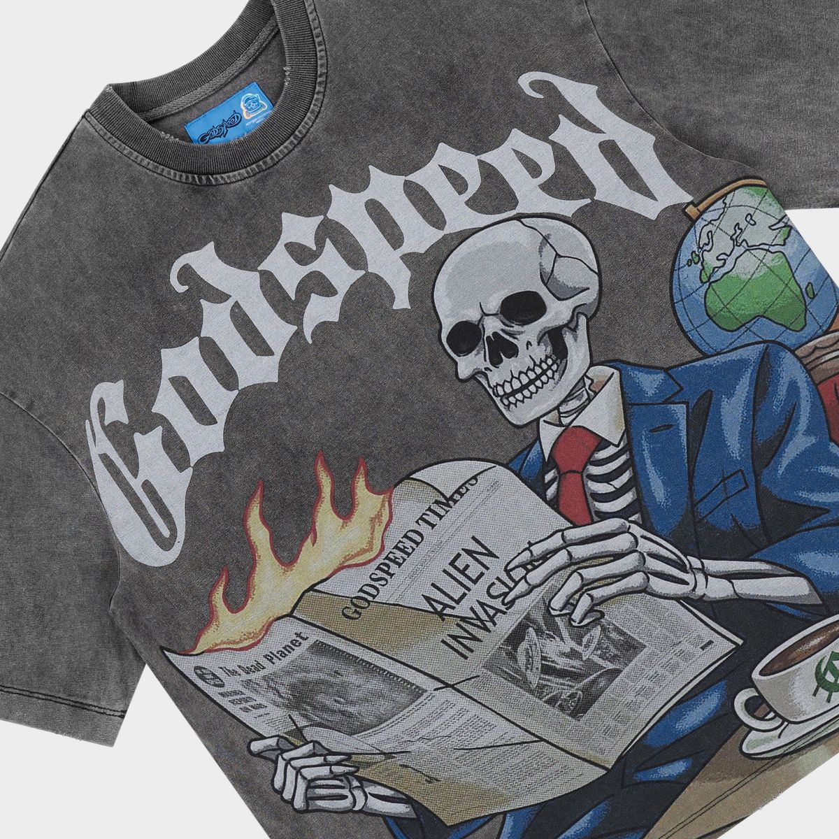 Godspeed GS Times NG T Shirt In Grey Wash