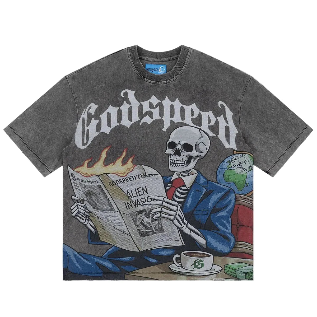 Godspeed GS Times NG T Shirt In Grey Wash